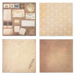 Бумага для скрапбукинга 30&times;30 см &laquo;Ретро&raquo;, двусторонняя, 12 листов, 12 дизайнов, 180 г/<wbr/>м<sup>2</sup>, ОСТРОВ СОКРОВИЩ, 662767