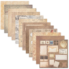 Бумага для скрапбукинга 30&times;30 см &laquo;Ретро&raquo;, двусторонняя, 12 листов, 12 дизайнов, 180 г/<wbr/>м<sup>2</sup>, ОСТРОВ СОКРОВИЩ, 662767