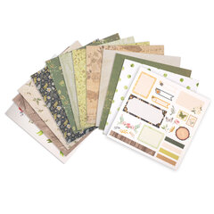 Бумага для скрапбукинга 30&times;30 см &laquo;Рустик&raquo;, двусторонняя, 12 листов, 12 дизайнов, 180 г/<wbr/>м<sup>2</sup>, ОСТРОВ СОКРОВИЩ, 662770