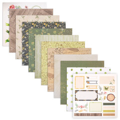 Бумага для скрапбукинга 30&times;30 см &laquo;Рустик&raquo;, двусторонняя, 12 листов, 12 дизайнов, 180 г/<wbr/>м<sup>2</sup>, ОСТРОВ СОКРОВИЩ, 662770