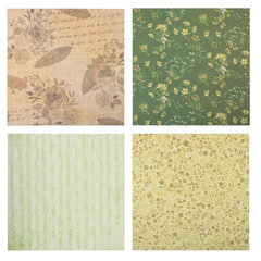 Бумага для скрапбукинга 30&times;30 см &laquo;Рустик&raquo;, двусторонняя, 12 листов, 12 дизайнов, 180 г/<wbr/>м<sup>2</sup>, ОСТРОВ СОКРОВИЩ, 662770