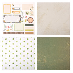 Бумага для скрапбукинга 30&times;30 см &laquo;Рустик&raquo;, двусторонняя, 12 листов, 12 дизайнов, 180 г/<wbr/>м<sup>2</sup>, ОСТРОВ СОКРОВИЩ, 662770