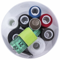 Набор ниток &laquo;Помощница&raquo;, 7 шт., 35 ЛЛ/<wbr/>100 ЛЛ, 200 м, иглы, сантиметр, наперсток, ОСТРОВ СОКРОВИЩ, 662791