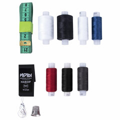 Набор ниток &laquo;Помощница&raquo;, 7 шт., 35 ЛЛ/<wbr/>100 ЛЛ, 200 м, иглы, сантиметр, наперсток, ОСТРОВ СОКРОВИЩ, 662791
