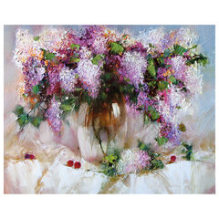 Картина по номерам 40&times;50 см ОСТРОВ СОКРОВИЩ &laquo;Натюрморт с сиренью и черешней&raquo; на подрамнике, акрил, кисти, 662912