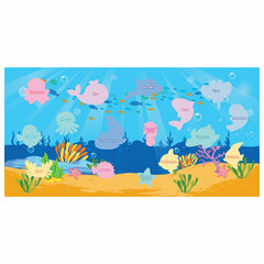 Наклейки обучающие тематические из EVA &laquo;Морские обитатели&raquo;, 20&times;40 см, многоразовые, ЮНЛАНДИЯ, 663771