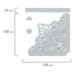 Ножи &laquo;Уголки&raquo; для Машинки для вырубки и тиснения ОС-5, 4 штуки, 150&times;164 мм, ОСТРОВ СОКРОВИЩ, 663821