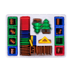 Магнитный конструктор MEGA MAGNETIC BUILD BLOCKS-129 &laquo;Построй дом&raquo;, 129 деталей, BRAUBERG KIDS, 663850