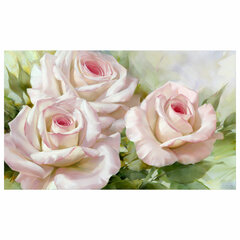 Картина стразами (алмазная мозаика), 30&times;40 см, ОСТРОВ СОКРОВИЩ &laquo;Бело-розовые розы&raquo;, без подрамника, 663855