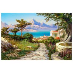 Картина стразами (алмазная мозаика), 60&times;80 см, ОСТРОВ СОКРОВИЩ &laquo;Город у моря&raquo;, без подрамника, 663870
