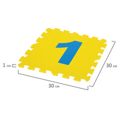 Коврик-пазл 1,5&times;0,9 м, мягкий, &laquo;Учим цифры&raquo;, 15 элементов, 30&times;30 см, толщина 1 см, ЮНЛАНДИЯ, 664659
