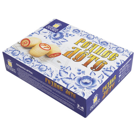 Родное лото классическое с деревянными бочонками, в картонной упаковке, ЗОЛОТАЯ СКАЗКА, 664710