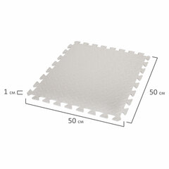 Коврик-пазл 1,5&times;1 м, серый, светло-серый, 6 элементов, 50&times;50 см, толщина 1 см, ЮНЛАНДИЯ, 664810