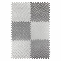 Коврик-пазл 1,5&times;1 м, серый, светло-серый, 6 элементов, 50&times;50 см, толщина 1 см, ЮНЛАНДИЯ, 664810