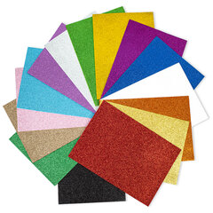 Пористая резина/<wbr/>фоамиран А4, 2 мм, НАБОР, 15 листов, 15 цветов, яркие цвета, блестки, ОСТРОВ СОКРОВИЩ, 665102