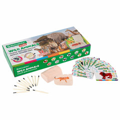 Набор для раскопок &laquo;Дикие животные&raquo;, 12 видов, карточки, инструменты, BRAUBERG KIDS, 665128