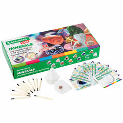 Набор для раскопок &laquo;Минералы&raquo;, 12 видов, карточки, инструменты, BRAUBERG KIDS, 665129