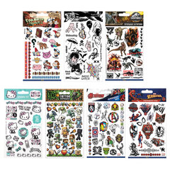 Наклейки-тату переводные АССОРТИ, ЦВЕТНЫЕ, 11х20 см, PY