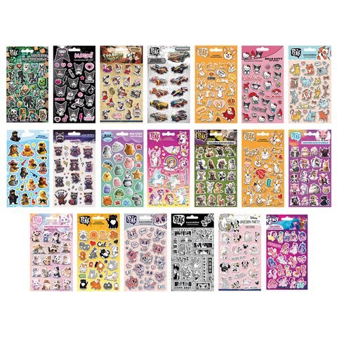 Наклейки объемные АССОРТИ, 11х20 см, PRIORITY