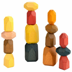 Балансир-головоломка &laquo;Башня Туми Иши&raquo;, 15 цветных деревянных камней, ЗОЛОТАЯ СКАЗКА, 665257