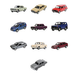 Машина металлическая коллекционная АССОРТИ 1, длина 12 см, инерционная, 10 видов, ТЕХНОПАРК N-001