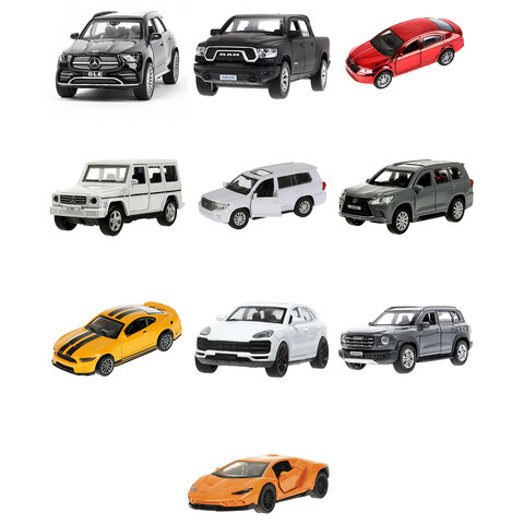 Машина металлическая коллекционная АССОРТИ 2, длина 12 см, инерционная, 10 видов, ТЕХНОПАРК N-002