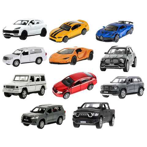 Машина металлическая коллекционная АССОРТИ 2, длина 12 см, инерционная, 10 видов, ТЕХНОПАРК N-002