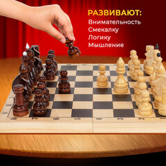 Шахматы турнирные, деревянные, лакированные, глянцевые, доска 40*40 см, ЗОЛОТАЯ СКАЗКА, 665363