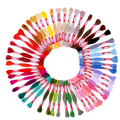 Нитки для вышивания (мулине), Набор 50 цветов, 8 м, полиэфир, DEVELIA (Девелия), 665431