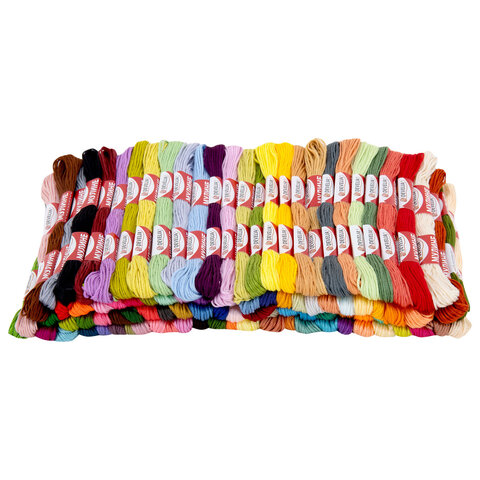 Нитки для вышивания (мулине), Набор 100 цветов, 8 м, полиэфир, DEVELIA (Девелия), 665432