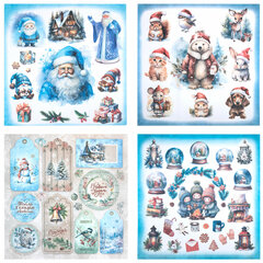 Бумага для скрапбукинга 30&times;30 см &laquo;Новогодний дизайн&raquo;, двусторонняя, 12 листов, 180 г/<wbr/>м<sup>2</sup>, ОСТРОВ СОКРОВИЩ, 665438