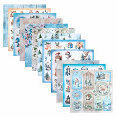 Бумага для скрапбукинга 30&times;30 см &laquo;Новогодний дизайн&raquo;, двусторонняя, 12 листов, 180 г/<wbr/>м<sup>2</sup>, ОСТРОВ СОКРОВИЩ, 665438