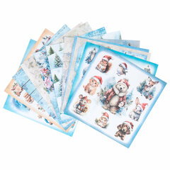 Бумага для скрапбукинга 30&times;30 см &laquo;Новогодний дизайн&raquo;, двусторонняя, 12 листов, 180 г/<wbr/>м<sup>2</sup>, ОСТРОВ СОКРОВИЩ, 665438