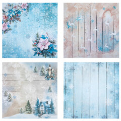 Бумага для скрапбукинга 30&times;30 см &laquo;Новогодний дизайн&raquo;, двусторонняя, 12 листов, 180 г/<wbr/>м<sup>2</sup>, ОСТРОВ СОКРОВИЩ, 665438