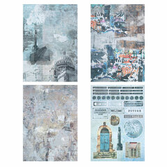 Бумага для скрапбукинга 15&times;21 см &laquo;Текстуры&raquo;, двусторонняя,12 листов, 240 г/<wbr/>м<sup>2</sup>, ОСТРОВ СОКРОВИЩ, 665443