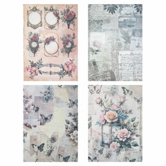 Бумага для скрапбукинга 15&times;21 см &laquo;В винтажном стиле&raquo;, двусторонняя, 12 листов, 240 г/<wbr/>м<sup>2</sup>, ОСТРОВ СОКОРВИЩ, 665444