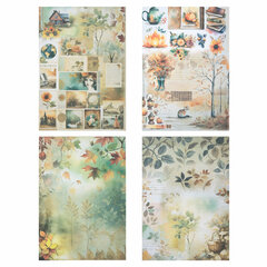 Бумага для скрапбукинга 15&times;21 см &laquo;Осень&raquo;, двусторонняя, 12 листов, 240 г/<wbr/>м<sup>2</sup>, ОСТРОВ СОКРОВИЩ, 665446