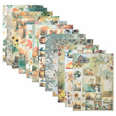 Бумага для скрапбукинга 15&times;21 см &laquo;Осень&raquo;, двусторонняя, 12 листов, 240 г/<wbr/>м<sup>2</sup>, ОСТРОВ СОКРОВИЩ, 665446