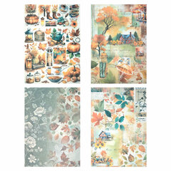 Бумага для скрапбукинга 15&times;21 см &laquo;Осень&raquo;, двусторонняя, 12 листов, 240 г/<wbr/>м<sup>2</sup>, ОСТРОВ СОКРОВИЩ, 665446