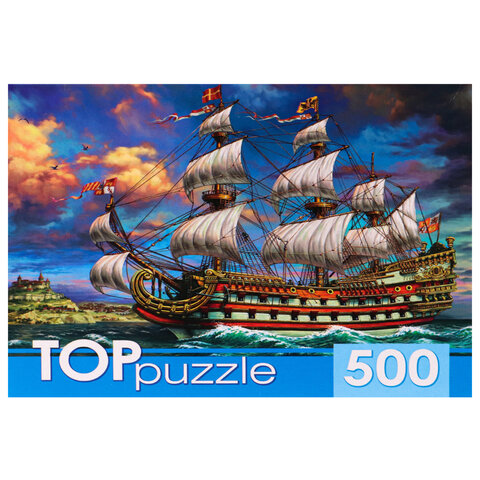 Пазл картонный 500 элементов АССОРТИ, 14 дизайнов, 330х480мм, HATBER