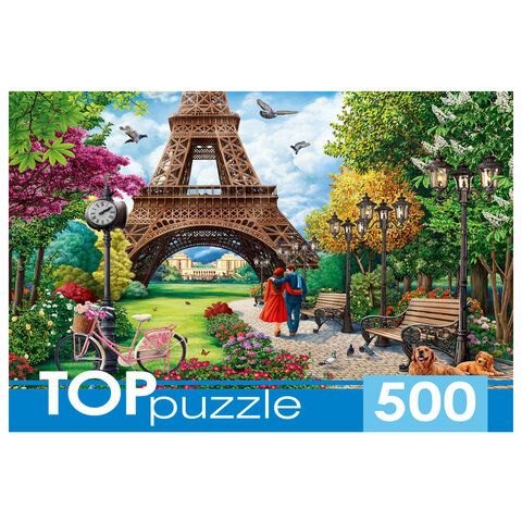 Пазл картонный 500 элементов АССОРТИ, 14 дизайнов, 330х480мм, HATBER