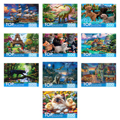 Пазл картонный 500 элементов АССОРТИ, 470х330мм, РК