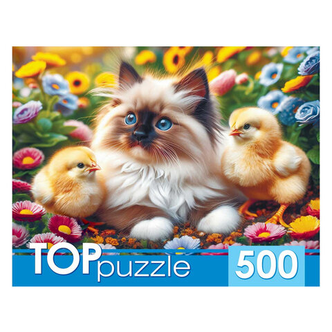 Пазл картонный 500 элементов АССОРТИ, 14 дизайнов, 330х480мм, HATBER