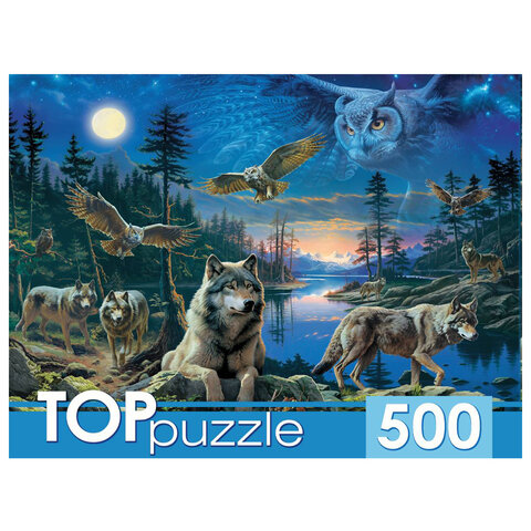 Пазл картонный 500 элементов АССОРТИ, 14 дизайнов, 330х480мм, HATBER