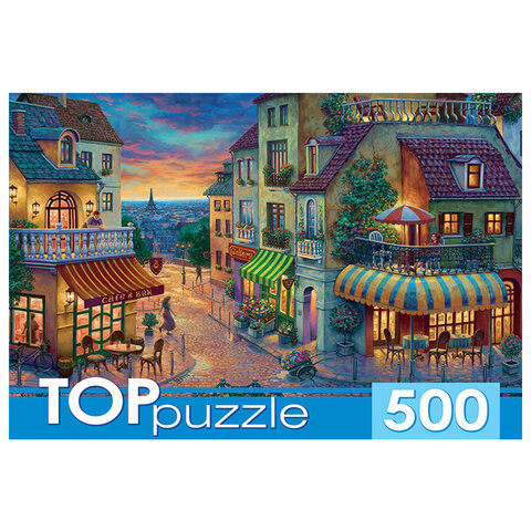 Пазл картонный 500 элементов АССОРТИ, 14 дизайнов, 330х480мм, HATBER