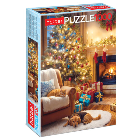 Пазл картонный 1000 элементов АССОРТИ, 10 дизайнов, 480х680мм, HATBER