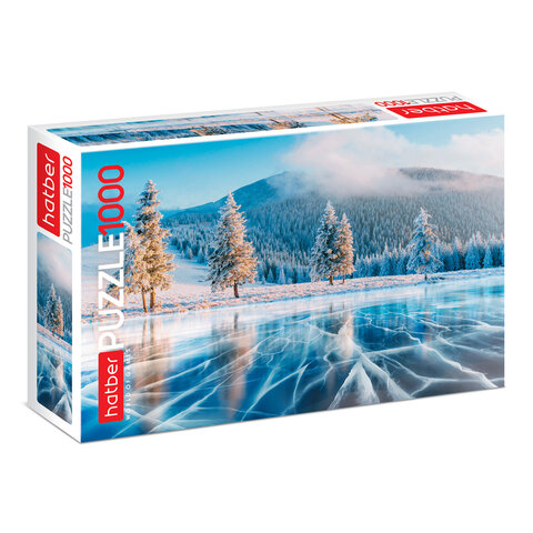 Пазл картонный 1000 элементов АССОРТИ, 10 дизайнов, 480х680мм, HATBER