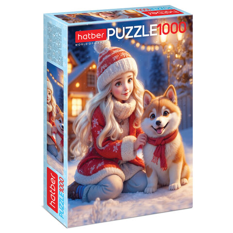 Пазл картонный 1000 элементов АССОРТИ, 10 дизайнов, 480х680мм, HATBER