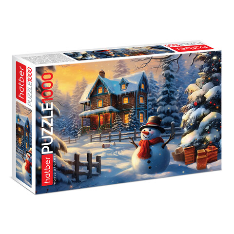 Пазл картонный 1000 элементов АССОРТИ, 10 дизайнов, 480х680мм, HATBER