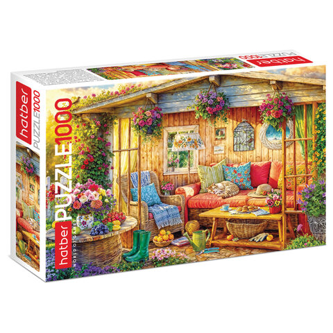 Пазл картонный 1000 элементов АССОРТИ, 10 дизайнов, 480х680мм, HATBER